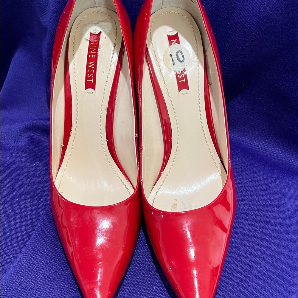 Nine West Glossy Red Heels